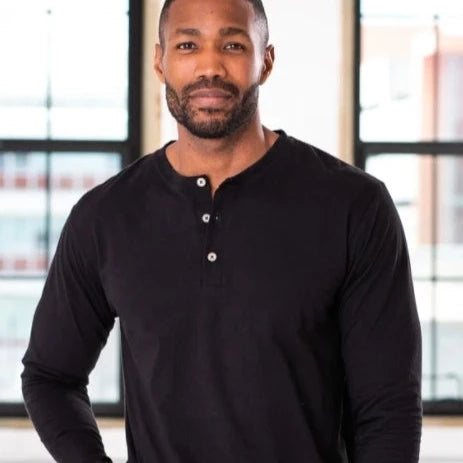 Unisex Long Sleeve Cotton Henley