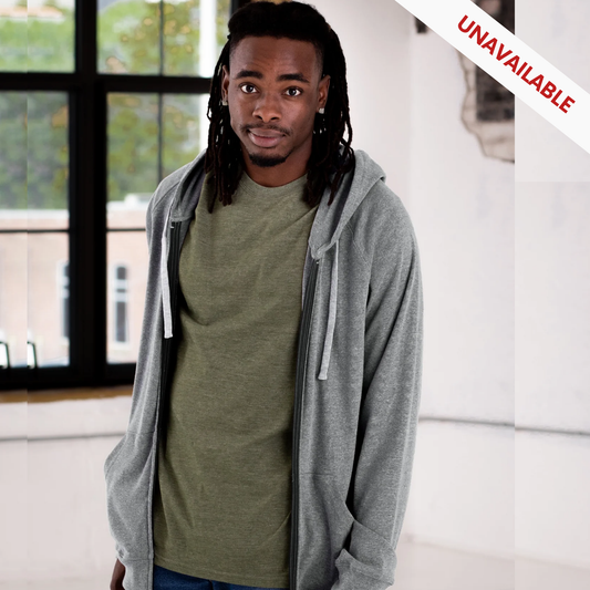 Unisex Heathered Full Zip Hoodie