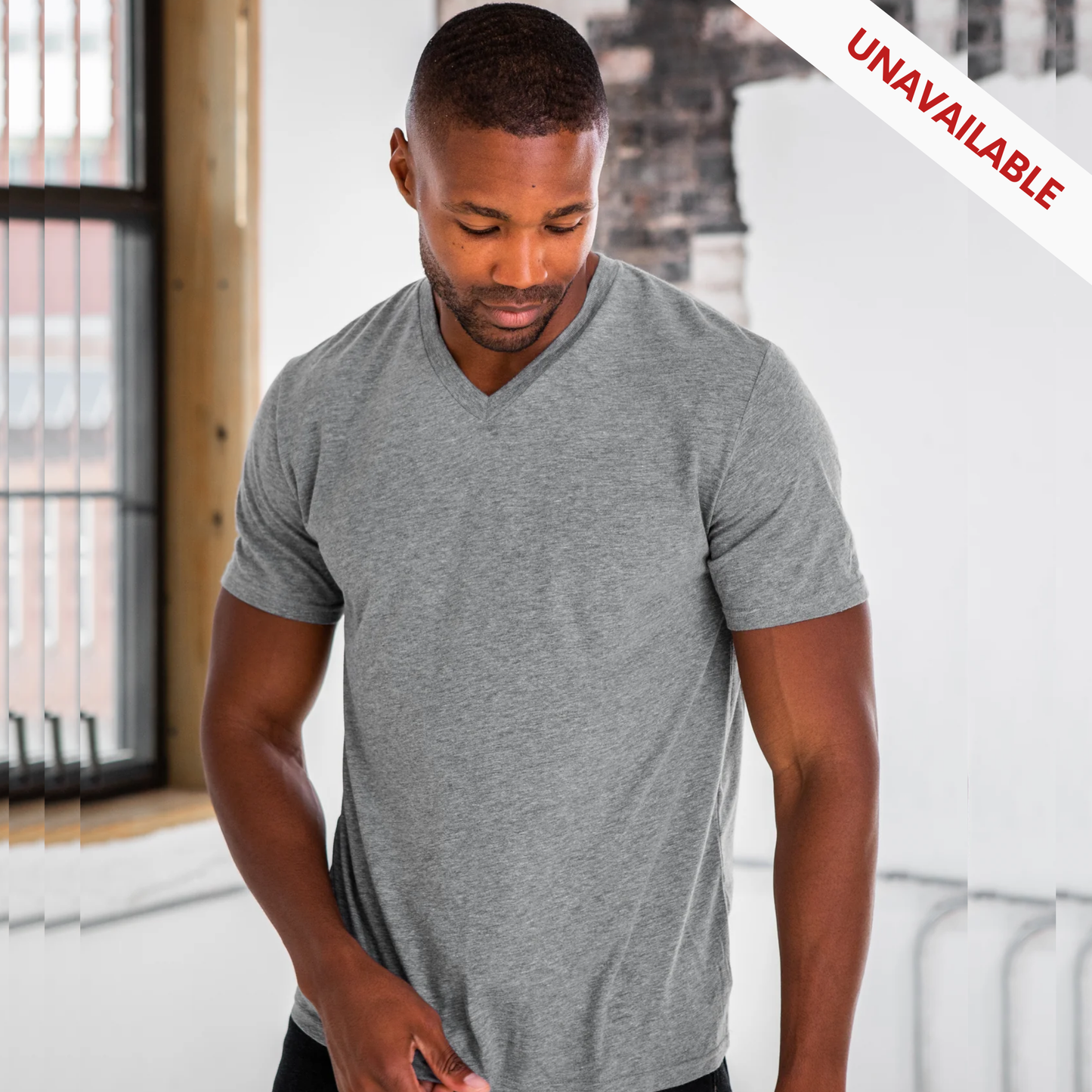 Unisex Eco-Triblend Short Sleeve V-Neck Tee