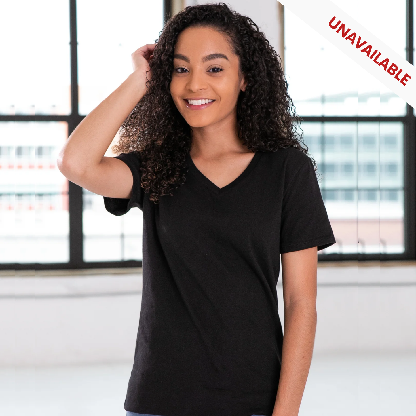 Ladies Premium Cotton V-Neck Tee