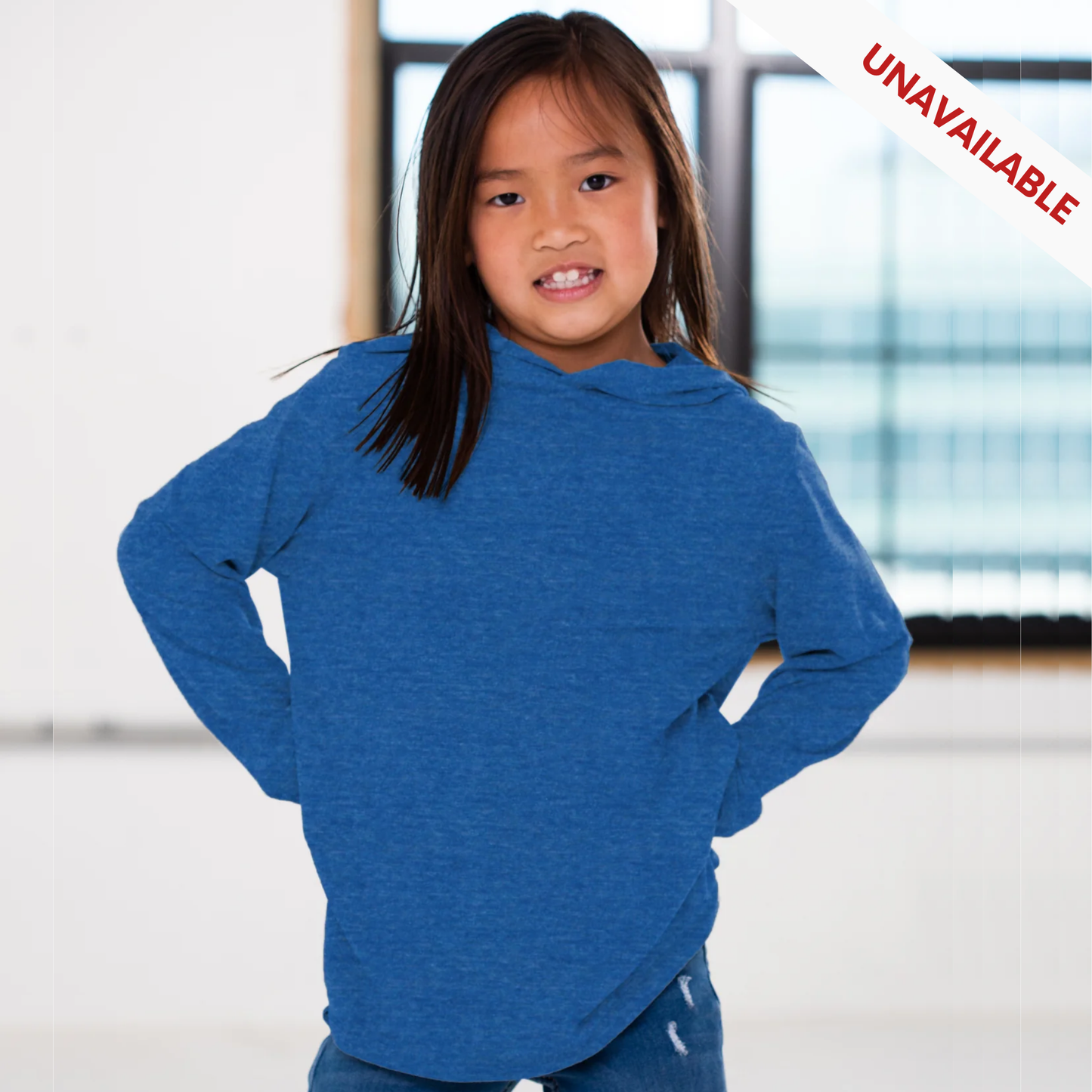 Youth Hooded Long Sleeve Triblend Tee