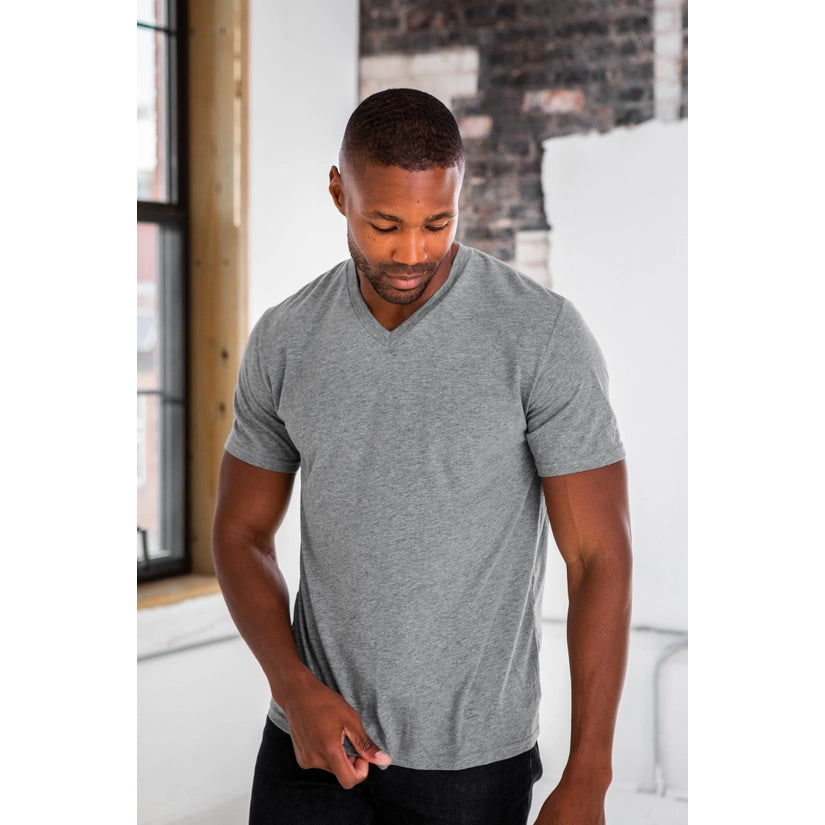 Unisex Eco-Triblend Short Sleeve V-Neck Tee