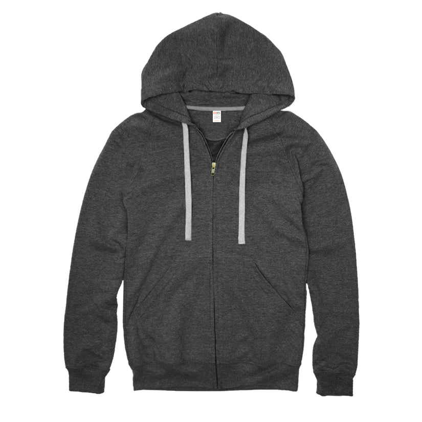 Unisex Heathered Full Zip Hoodie