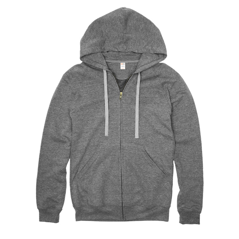 Unisex Heathered Full Zip Hoodie