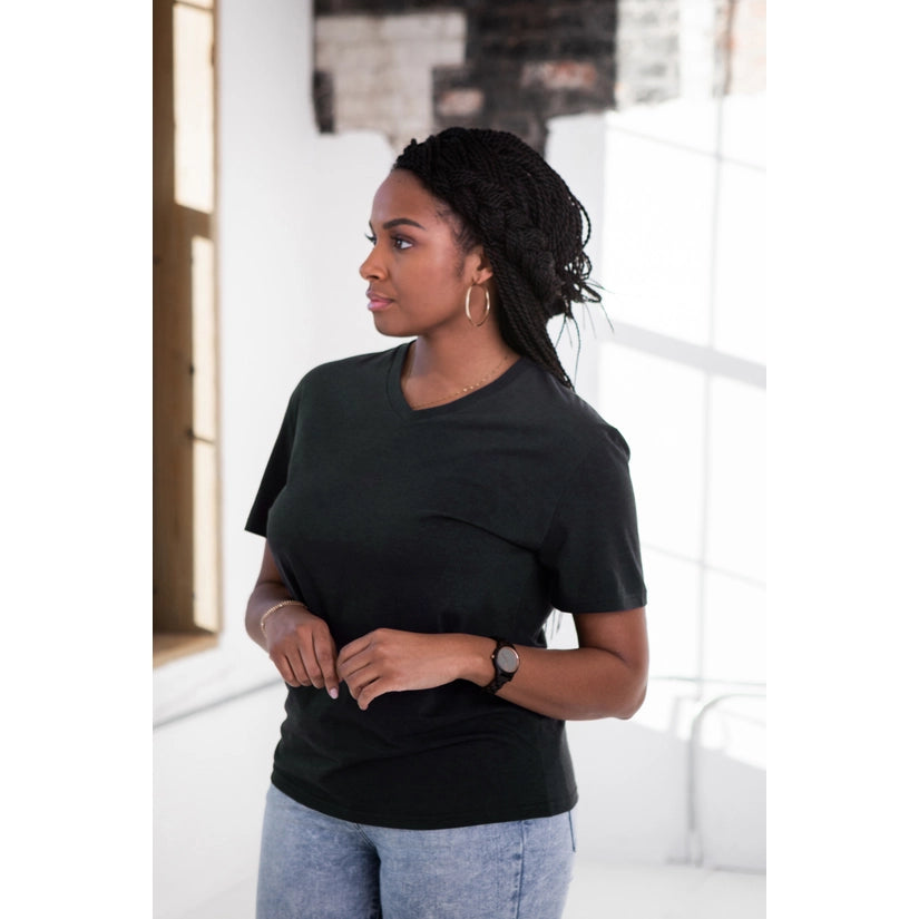 Unisex Eco-Triblend Short Sleeve V-Neck Tee