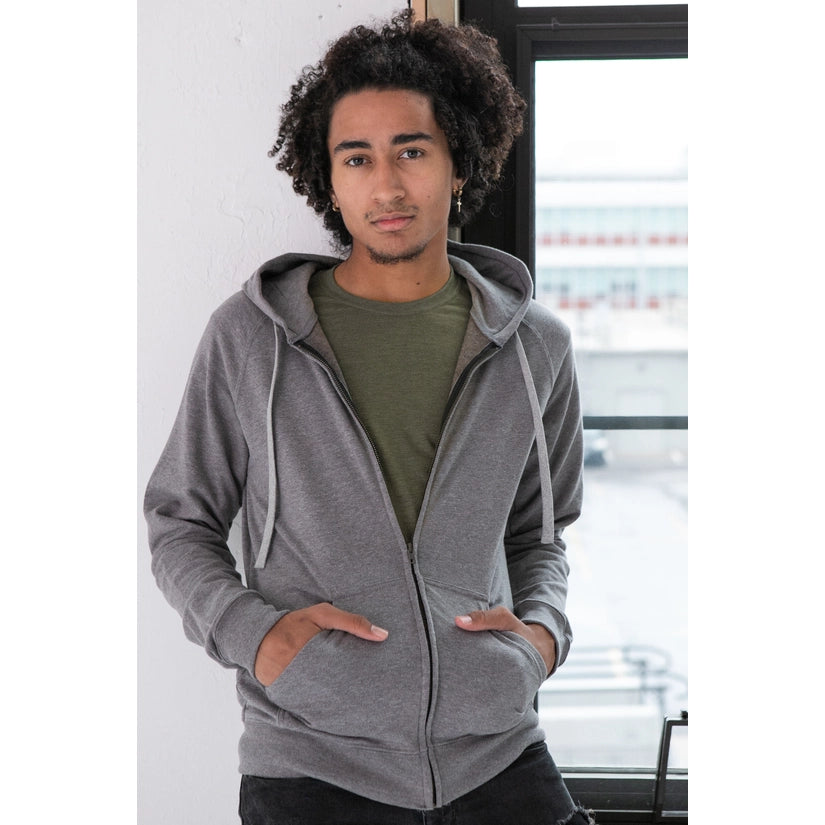Unisex Heathered Full Zip Hoodie